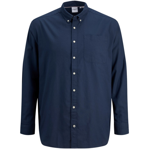 Textil Homem Camisas mangas comprida Precisa de ajuda 12190444 JJEOXFORD SHIRT L/S S21 NOOS PLS NAVY BLAZER Azul
