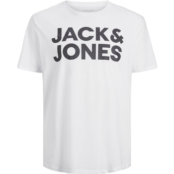 Textil Homem Joggings & roupas de treino Jack & Jones 12158505 JJECORP LOGO TEE SS O-NECK NOOS PLS WHITE Branco