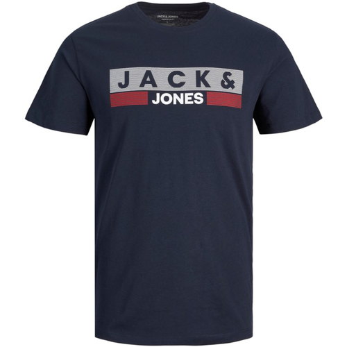 Textil Homem T-Shirt mangas curtas Jack & Jones 12158505 JJECORP LOGO TEE SS O-NECK NOOS PLS NAVY BLAZER PLAY 4 Azul
