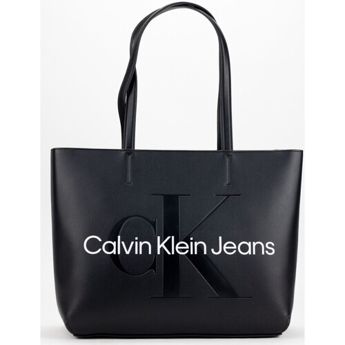 Malas Mulher Bolsa Calvin Klein Jeans V-neck Bolsos  en color negro para Preto