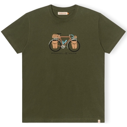 Textil Homem T-shirts e Pólos Revolution T-Shirt Regular 1344 PAC - Army Verde
