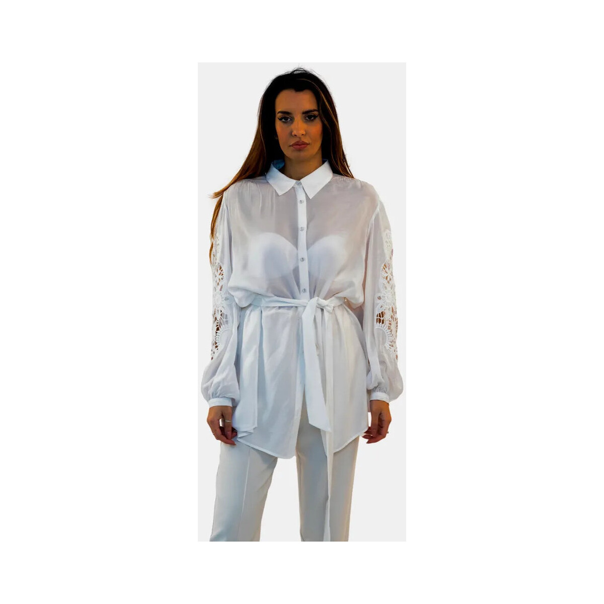 Textil Mulher camisas Fracomina FR24ST6024W69401 Branco