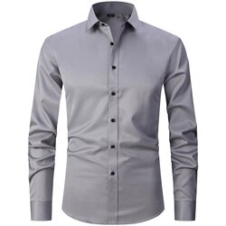 Textil Homem Camisas mangas comprida Esea 2-728 Cinza