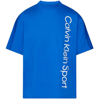 Textil Homem T-Shirt mangas curtas Calvin Logo Klein Jeans 00GMS4K173 Azul