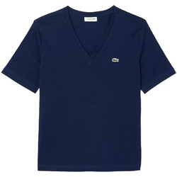 Textil Mulher T-Shirt mangas curtas natural Lacoste TF7300 Azul