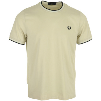 Textil Homem T-Shirt mangas curtas Fred Perry Twin Tipped Bege