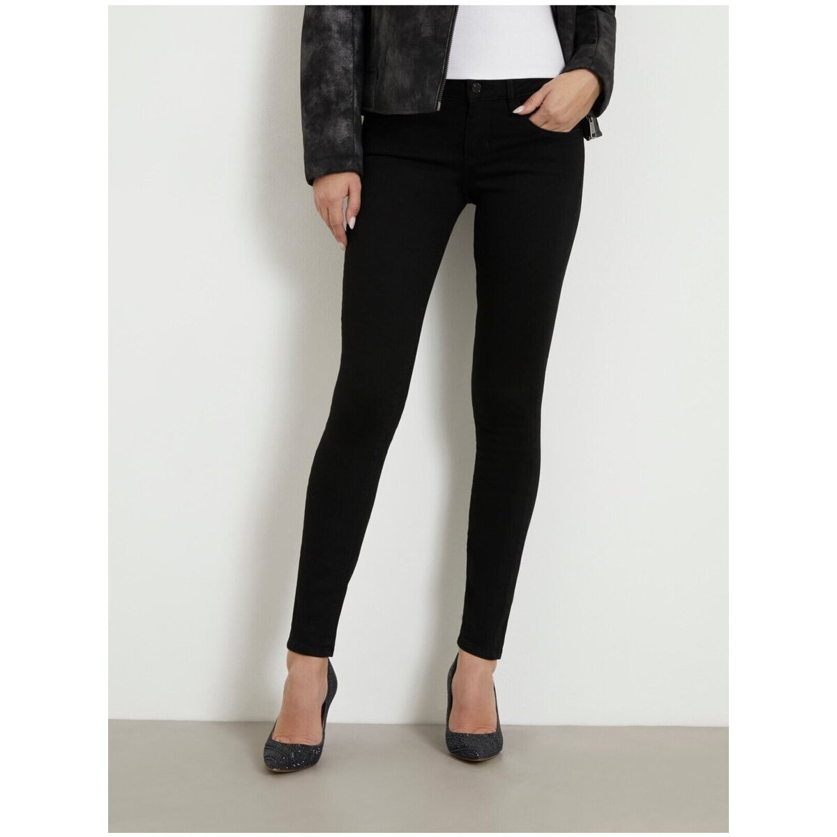 Textil Mulher Gangas Skinny Guess W2YA99 D4PZ1 Preto