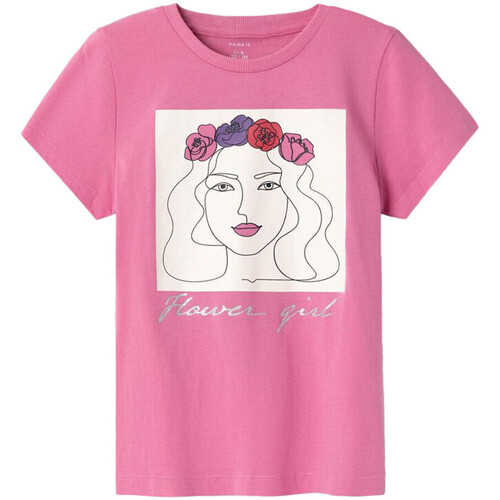 Textil Rapariga T-shirt à col ras du cou x Raf Simons avec broches sur le devant Name it  Violeta