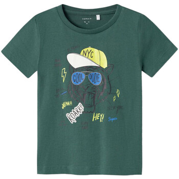 Textil Rapaz T-shirt à col ras du cou x Raf Simons avec broches sur le devant Name it  Verde