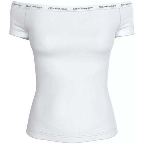 Textil Mulher T-shirts e Pólos Calvin Klein Jeans J20J223098-YAF-1-31 Branco