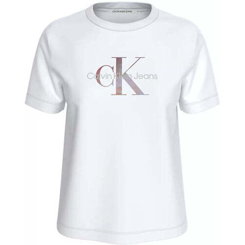 Textil Mulher T-shirts e Pólos Calvin Klein Jeans J20J223264-YAF-1-31 Branco