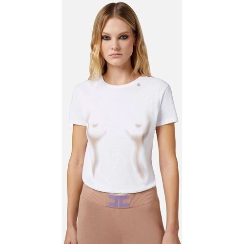 Textil Mulher T-shirts e Pólos Elisabetta Franchi MA00741E2-M69 Branco