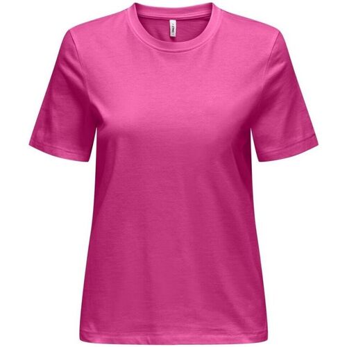 Textil Mulher T-shirts e Pólos Only 15315348 TRIBE-RASPHBERRY ROSE Rosa