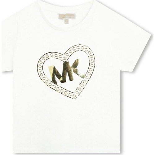 Textil Rapariga LANVIN monogram-print polo shirt MICHAEL Michael Kors R30006 Branco