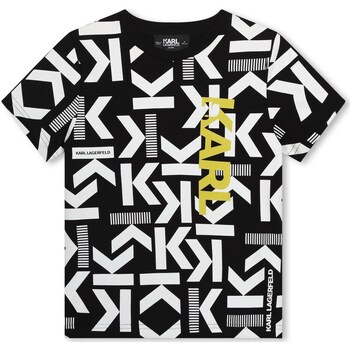 Textil Rapaz T-shirt mangas compridas Karl Lagerfeld Kids Z30053 Preto