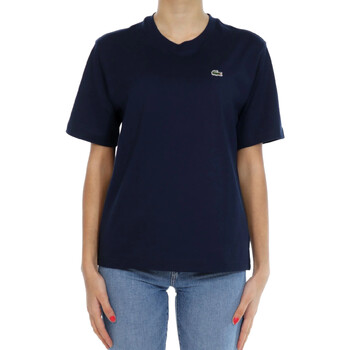 Textil Mulher Pretty Green Gillespie T-shirt avec grand logo de couleur vive Blanc Lacoste TF7215 Azul