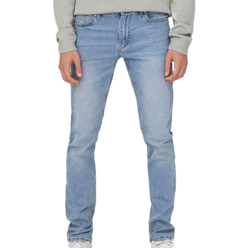Textil Homem Calças Jeans Lyle & Scott   Azul