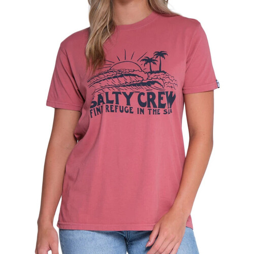Textil Mulher T-shirts plain e Pólos Salty Crew  Rosa