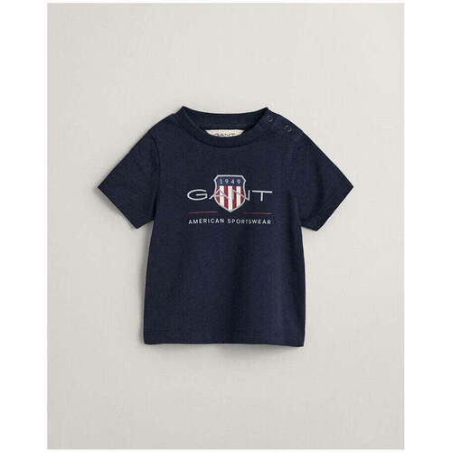 Textil Rapaz T-shirts Oakport e Pólos Gant Kids 505187-433-16-12 Azul