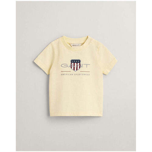 Textil Rapaz T-shirts e Pólos Gant Kids 505187-713-5-12 Amarelo