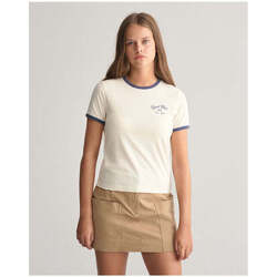 Textil Rapariga T-shirts e Pólos Gant Kids 605197-130-7-25 Bege
