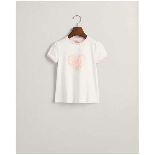Textil Rapariga T-shirts e Pólos Gant Kids 705163-110-1-17 Branco