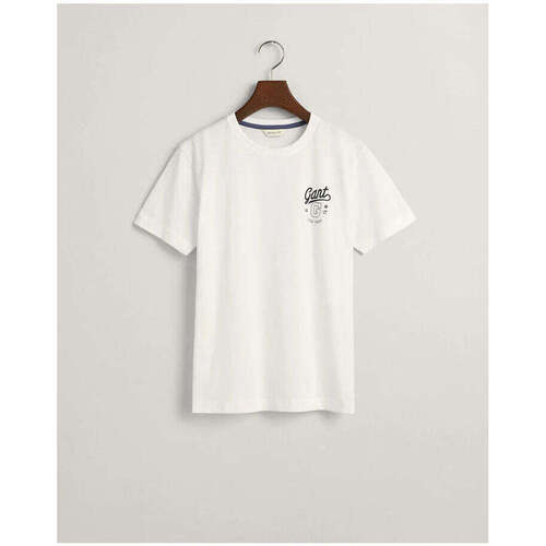Textil Rapaz T-shirts e Pólos Gant Kids 905234-110-1-25 Branco