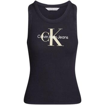 Textil Mulher T-shirts e Pólos Calvin Klein Kids CJ1PJ43TE039  Preto