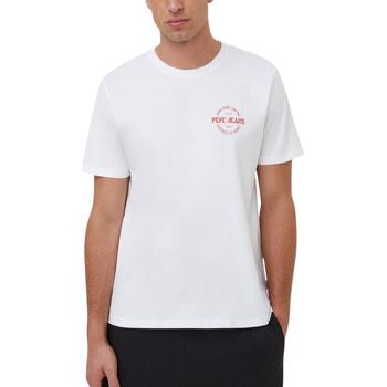 Textil Homem T-Shirt mangas curtas Pepe JEANS flare  Branco