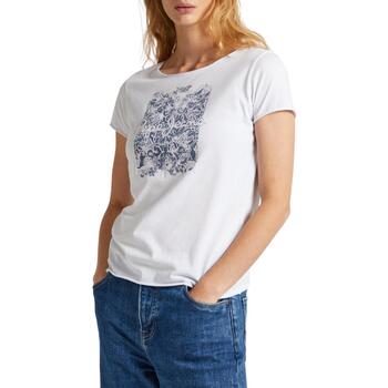 Textil Mulher T-shirts e Pólos Pepe JEANS Neck  Branco
