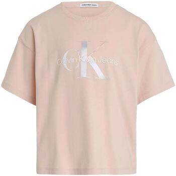 Textil Rapariga T-Shirt mangas curtas Calvin Klein JEANS kardashian  Rosa