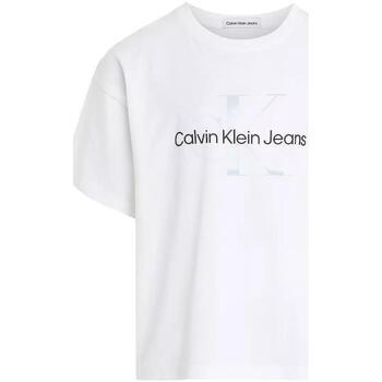 Textil Rapariga T-Shirt mangas curtas Calvin Klein JEANS Sustainable  Branco