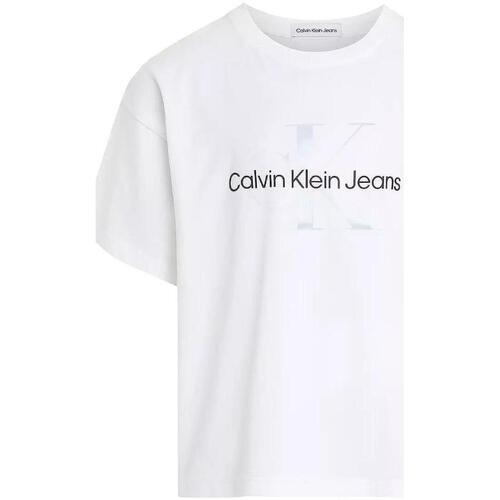 Textil Rapariga T-Shirt mangas curtas Calvin YW0YW00035 Klein Jeans  Branco