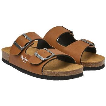 Sapatos Rapaz Chinelos Pepe jeans  Castanho