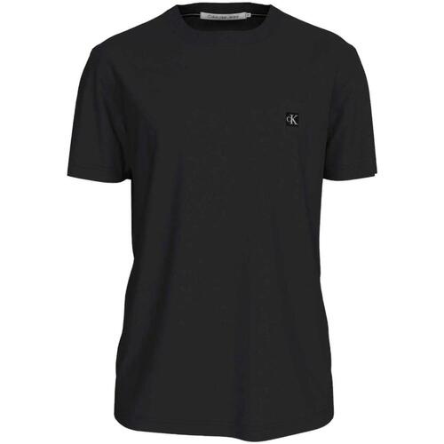 Textil Homem T-Shirt mangas curtas Calvin Klein T-shirt Stacked Logo  Preto
