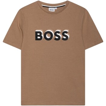 Textil Rapaz T-shirt mangas compridas BOSS J50723 Bege