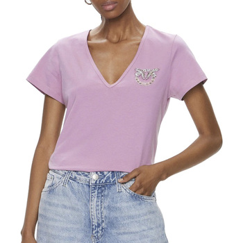 Textil Mulher T-shirts e Pólos Pinko 100372A1R7 Rosa