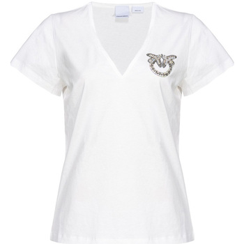 Textil Mulher T-shirts e Pólos Pinko 100372A1R7 Branco