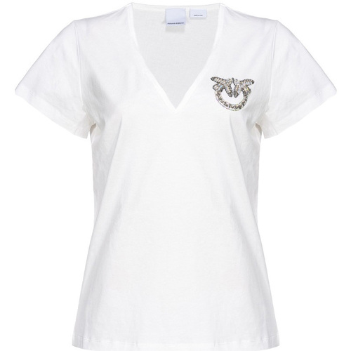Textil Mulher T-Shirt mangas curtas Pinko 100372A1R7 Branco