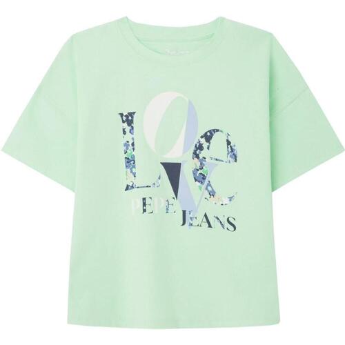 Textil Rapariga T-Shirt mangas curtas Pepe jeans Originals  Verde