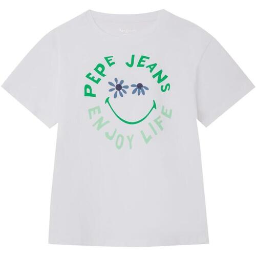 Textil Rapariga T-Shirt mangas curtas Pepe JEANS passe  Branco