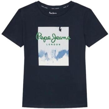 Textil Rapaz T-Shirt mangas curtas Pepe JEANS Bell  Azul