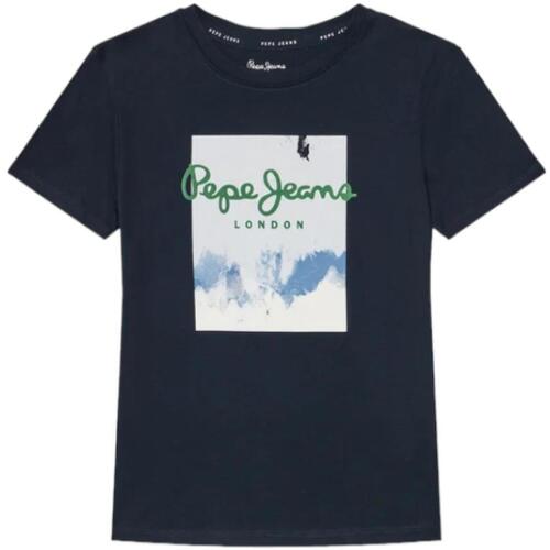 Textil Rapaz T-Shirt mangas curtas Pepe rtel jeans  Azul