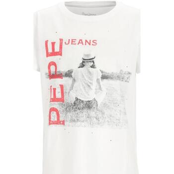 Textil Rapariga T-Shirt mangas curtas Pepe rtel jeans  Branco