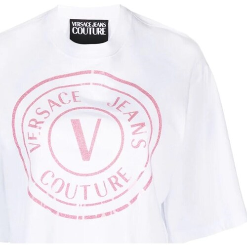 Textil Mulher Polos mangas compridas Versace tapered Jeans Couture 76HAHG05-CJ00G Branco