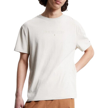 Textil Homem T-Shirt flounce curtas Borracha Tommy Hilfiger  Bege