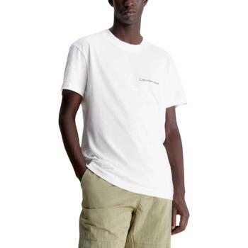 Textil Homem T-Shirt mangas curtas Shadow Calvin Klein Jeans  Branco