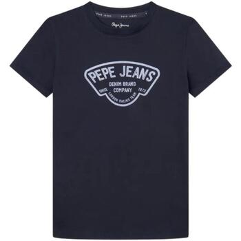 Textil Rapaz T-Shirt mangas curtas Pepe emelia JEANS  Azul
