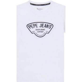 Textil Rapaz T-Shirt mangas curtas Pepe JEANS Indigo  Branco