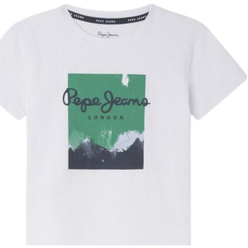 Textil Rapaz T-Shirt mangas curtas Pepe JEANS Shadow  Branco